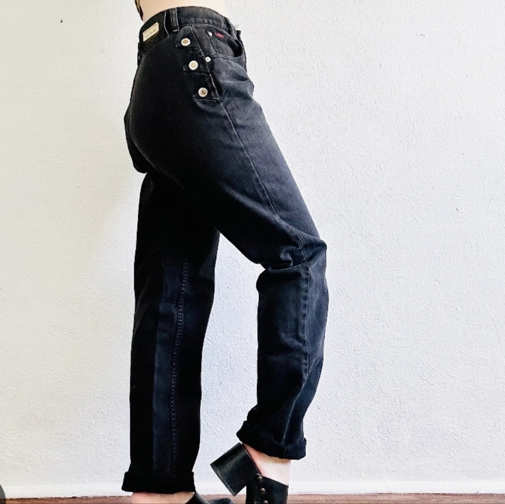 Rare vintage 90s black Lawman 2button hirise straightleg size 3 jeans